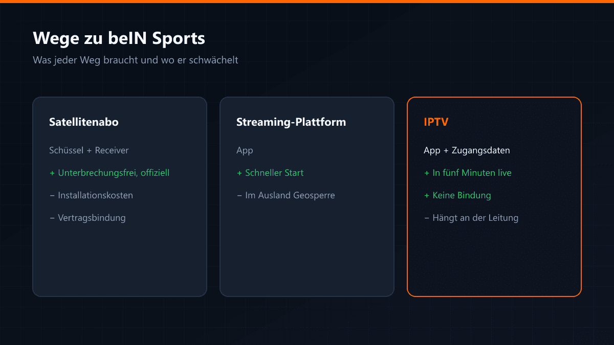 Drei Wege zu beIN Sports im Vergleich