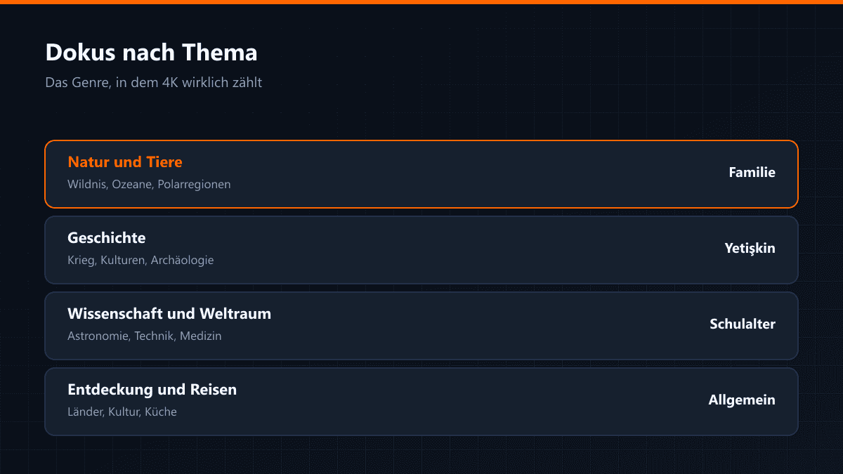 Dokusender nach Themen