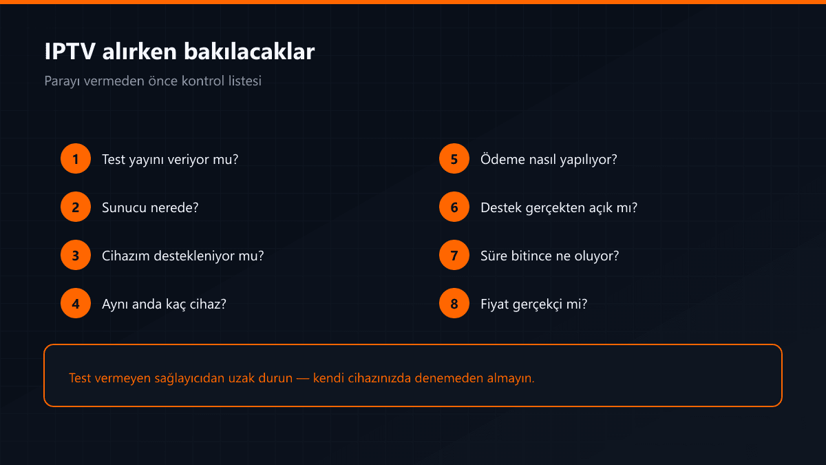 IPTV alırken kontrol edilecek sekiz maddelik liste