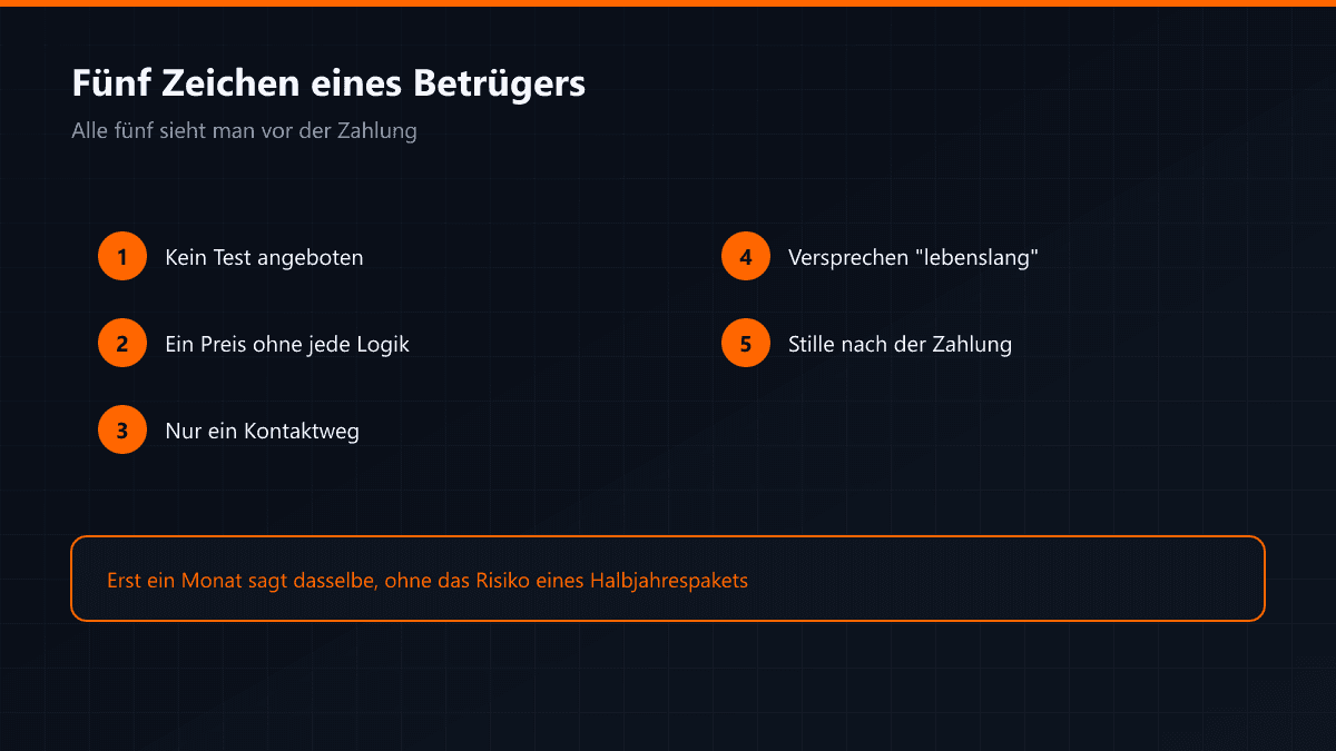 Die Zeichen eines unseriösen Anbieters